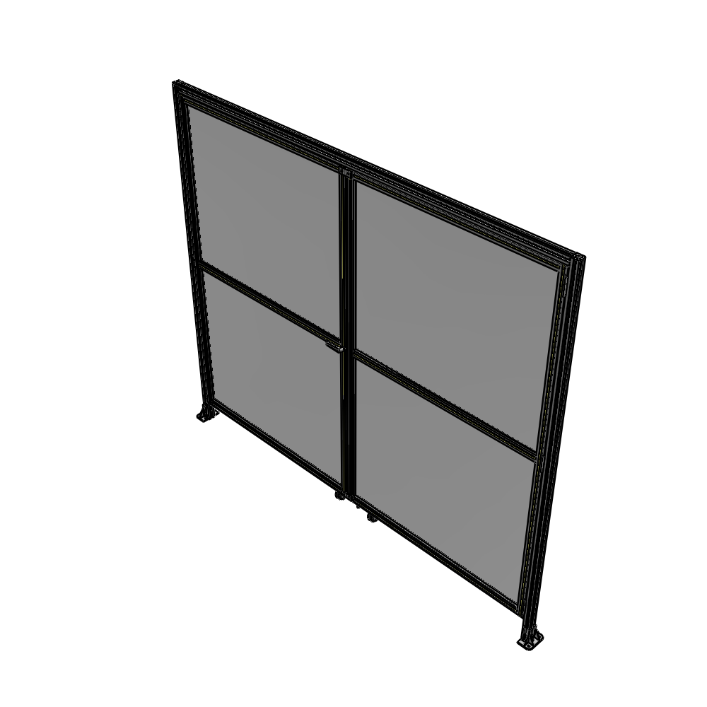 J5-2400-2800-0150-TYPTK DOUBLE PANEL, DOUBLE DOOR-WITH HEADER-HANDLE ON LEFT 2135MM X 2800MM  1/4" POLYCARBONATE, AS A KIT
