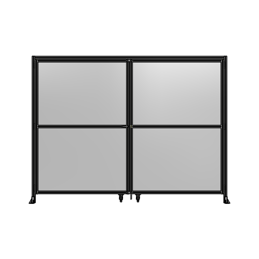 J5-2400-3200-0150-TYPTK DOUBLE PANEL, DOUBLE DOOR-WITH HEADER-HANDLE ON LEFT 2135MM X 3200MM  1/4" POLYCARBONATE, AS A KIT