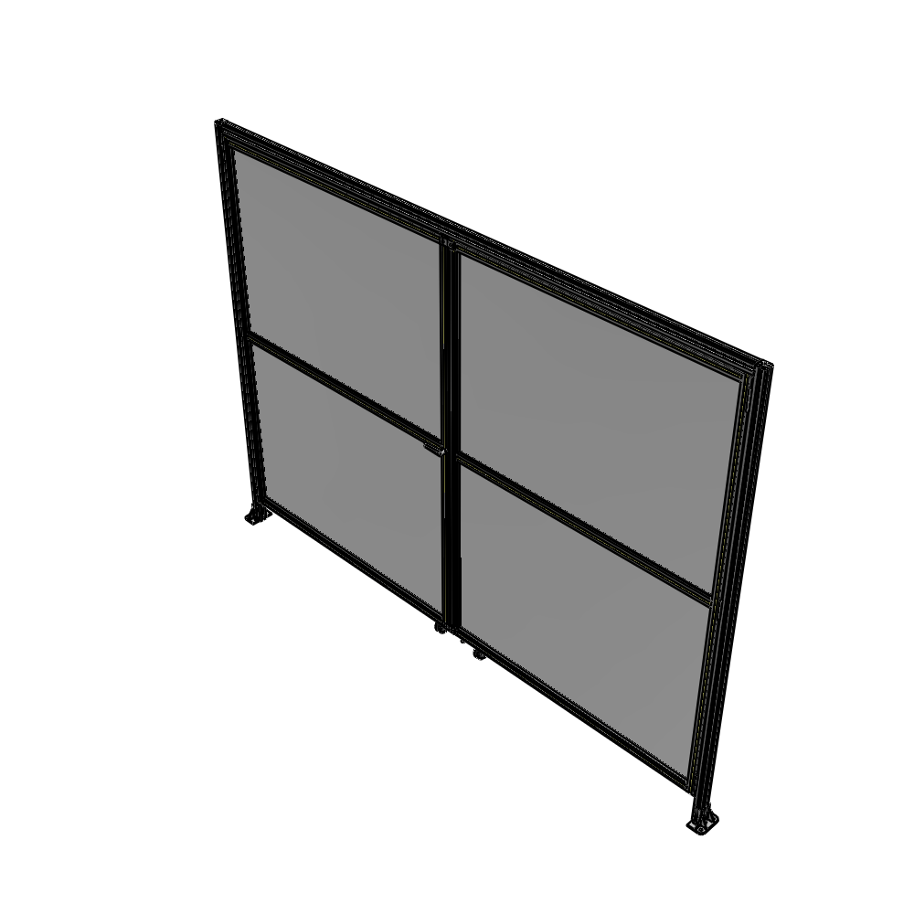 J5-2400-3200-0150-TYPTK DOUBLE PANEL, DOUBLE DOOR-WITH HEADER-HANDLE ON LEFT 2135MM X 3200MM  1/4" POLYCARBONATE, AS A KIT