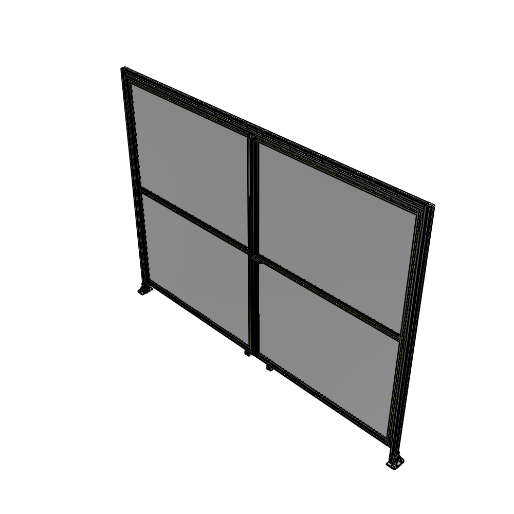 J5-2400-3200-0150-UYPTA DOUBLE PANEL, DOUBLE DOOR-WITH HEADER-HANDLE ON RIGHT 2135MM X 3200MM  1/4" POLYCARBONATE, ASSEMBLED