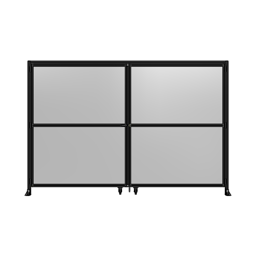 J5-2400-3600-0150-TYPTA DOUBLE PANEL, DOUBLE DOOR-WITH HEADER-HANDLE ON LEFT 2135MM X 3600MM  1/4" POLYCARBONATE, ASSEMBLED