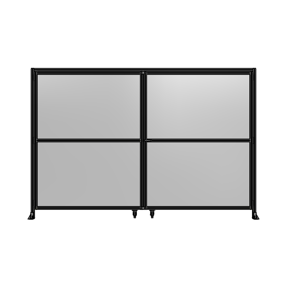 J5-2400-3600-0150-UYPTK DOUBLE PANEL, DOUBLE DOOR-WITH HEADER-HANDLE ON RIGHT 2135MM X 3600MM  1/4" POLYCARBONATE, AS A KIT