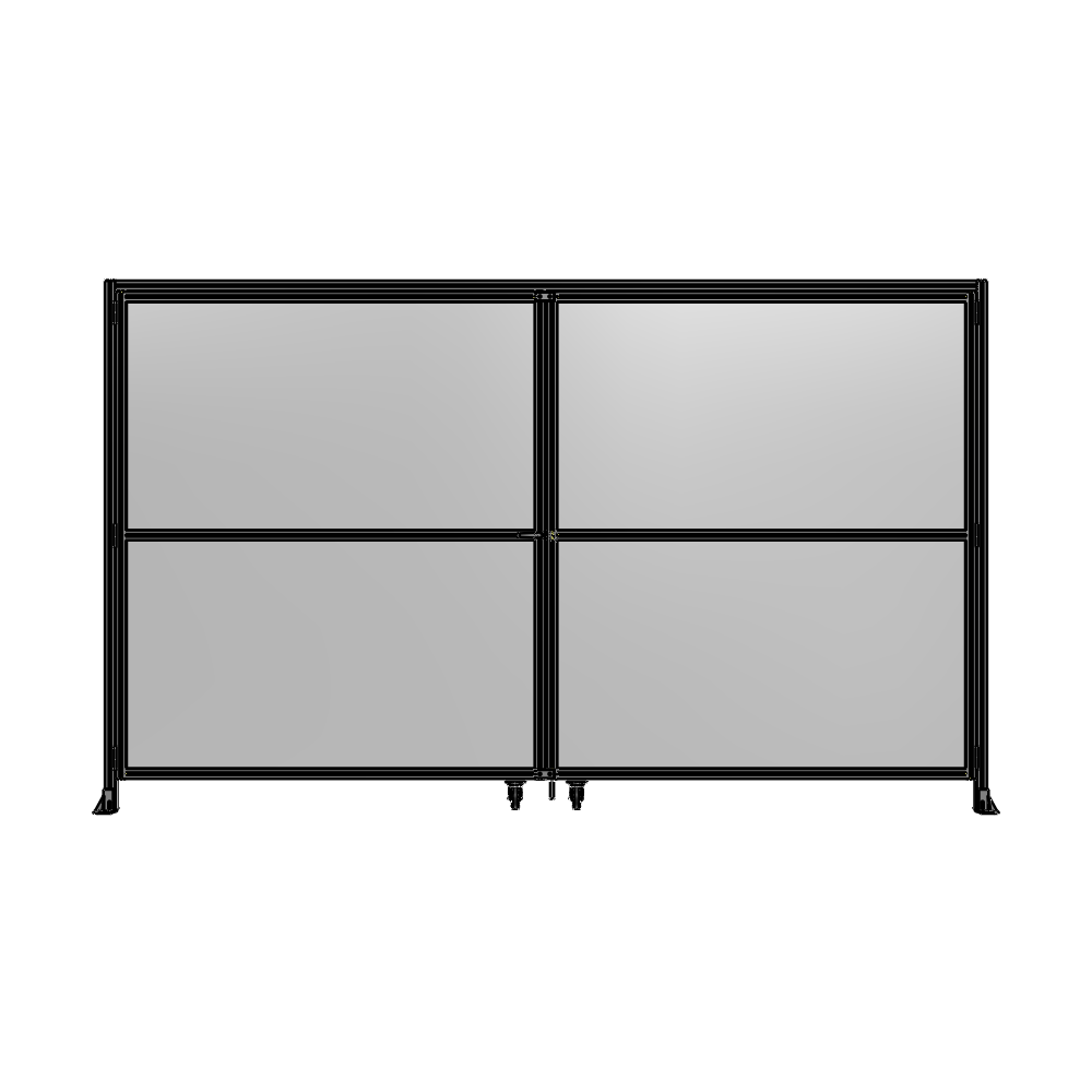 J5-2400-4000-0150-TYPTK DOUBLE PANEL, DOUBLE DOOR-WITH HEADER-HANDLE ON LEFT 2135MM X 4000MM  1/4" POLYCARBONATE, AS A KIT