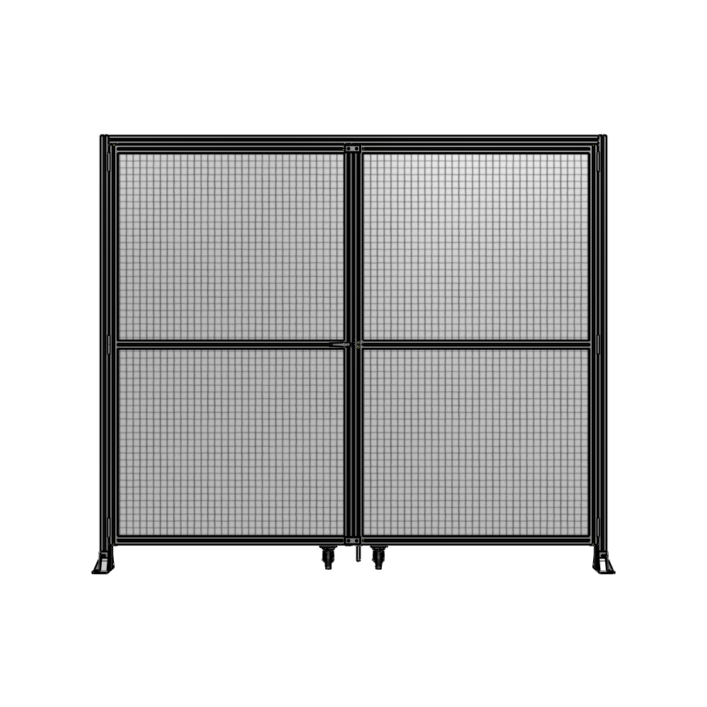 J7-2400-2800-0150-TYMTA DOUBLE PANEL, DOUBLE DOOR-FRAME W/ HEADER- HANDLE ON LEFT 2400MM X 2800MM  1" MESH, ASSEMBLED