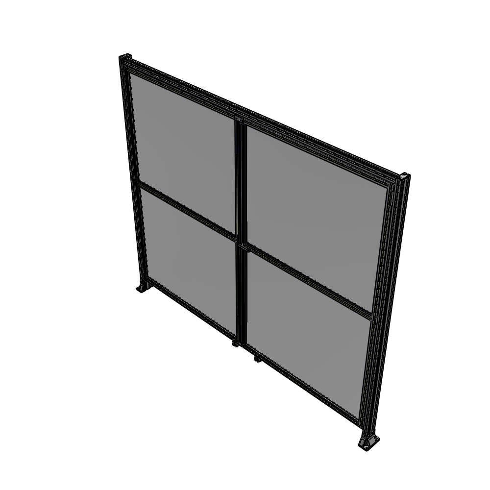J7-2400-2800-0150-UYPTA DOUBLE PANEL, DOUBLE DOOR-FRAME W/ HEADER- HANDLE ON RIGHT 2400MM X 2800MM  1/4" POLYCARB, ASSEMBLED