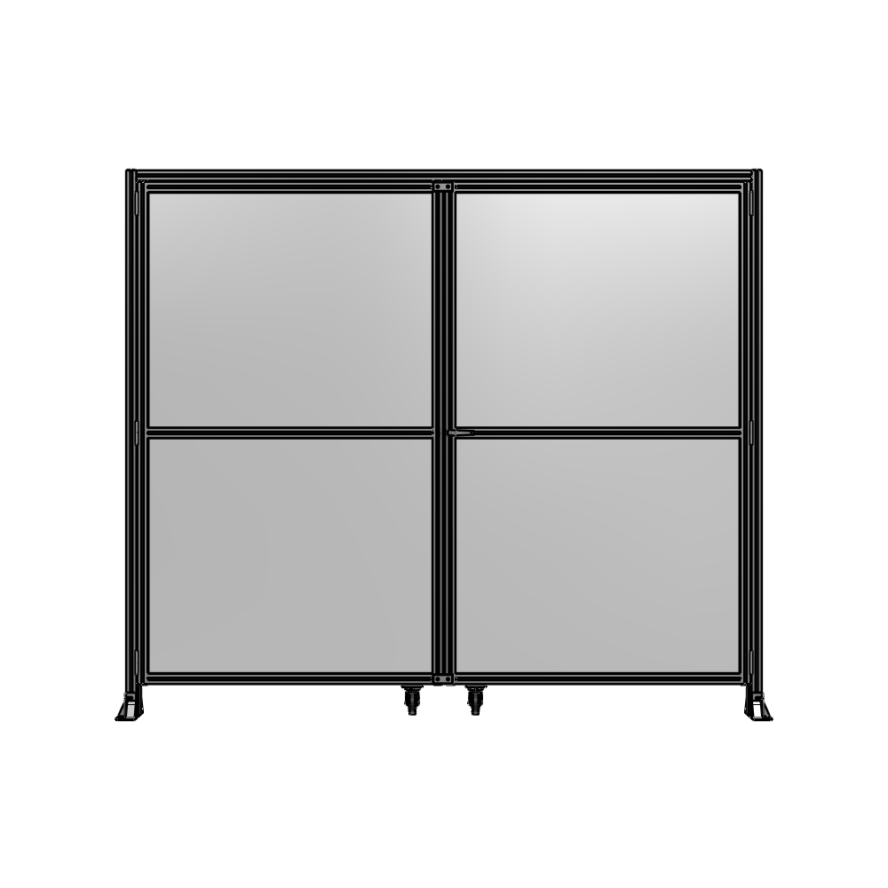 J7-2400-2800-0150-UYPTK DOUBLE PANEL, DOUBLE DOOR-FRAME W/ HEADER- HANDLE ON RIGHT 2400MM X 2800MM  1/4" POLYCARB, AS A KIT