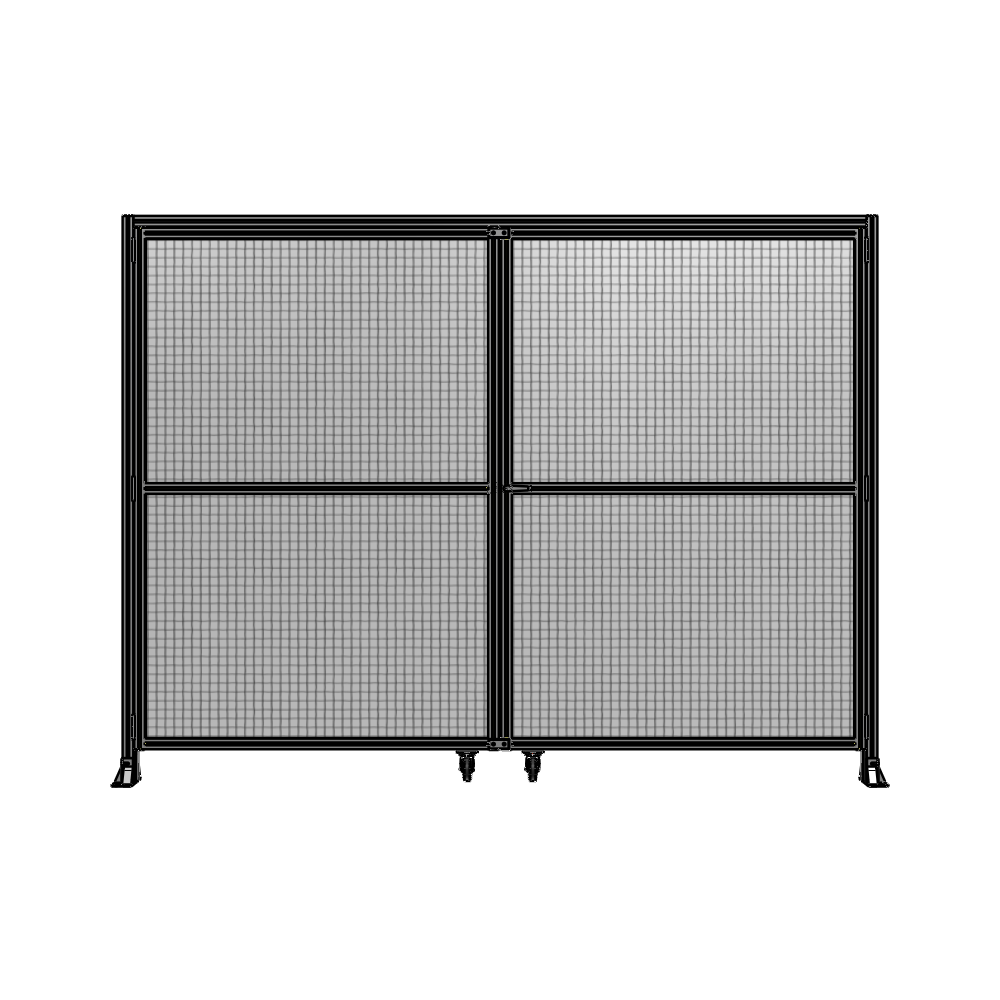J7-2400-3200-0150-UYMTK DOUBLE PANEL, DOUBLE DOOR-FRAME W/ HEADER- HANDLE ON RIGHT 2400MM X 3200MM  1" MESH, AS A KIT