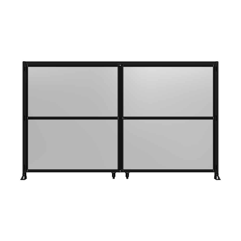 J7-2400-4000-0150-UYPTA DOUBLE PANEL, DOUBLE DOOR-FRAME W/ HEADER- HANDLE ON RIGHT 2400MM X 4000MM  1/4" POLYCARB, ASSEMBLED