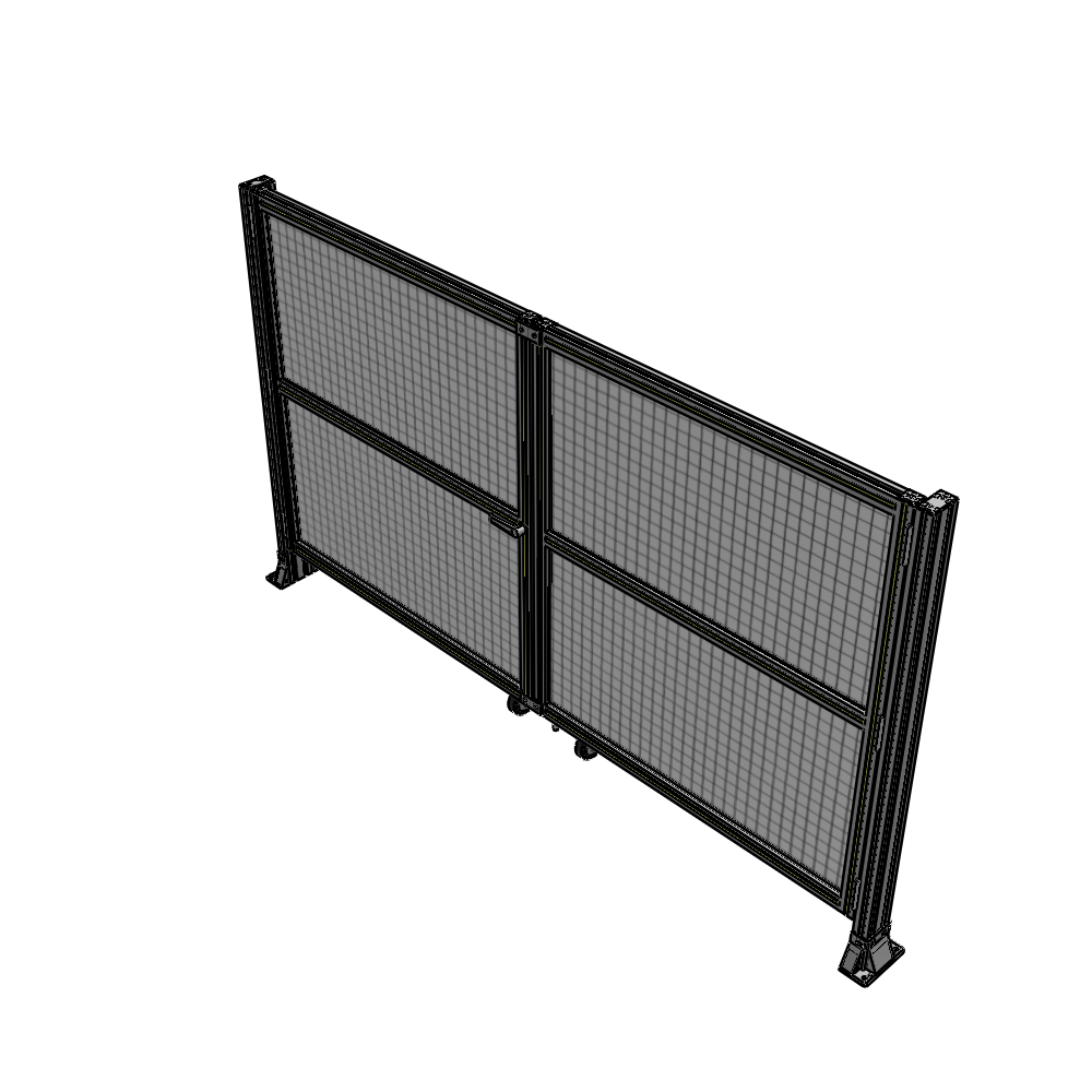 J8-1400-2400-0150-TYMTA DOUBLE PANEL, DOUBLE DOOR-FRAME W/O HEADER-HANDLE ON LEFT 1400MM X 2400MM  1" MESH, ASSEMBLED