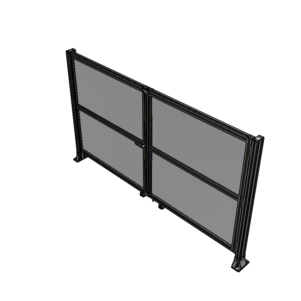J8-1400-2400-0150-TYPTK DOUBLE PANEL, DOUBLE DOOR-FRAME W/O HEADER-HANDLE ON LEFT 1400MM X 2400MM  1/4" POLYCARB, AS A KIT