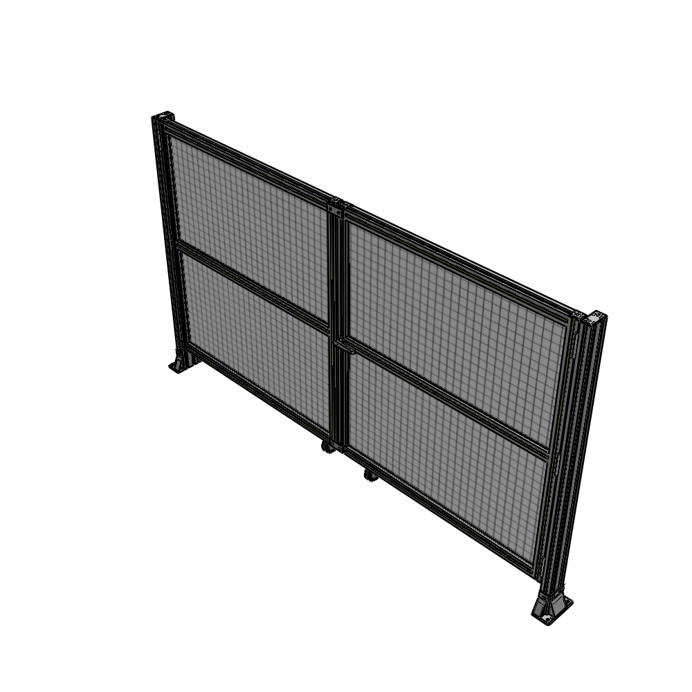 J8-1400-2400-0150-UYMTA DOUBLE PANEL, DOUBLE DOOR-FRAME W/O HEADER-HANDLE RIGHT 1400MM X 2400MM  1" MESH, ASSEMBLED