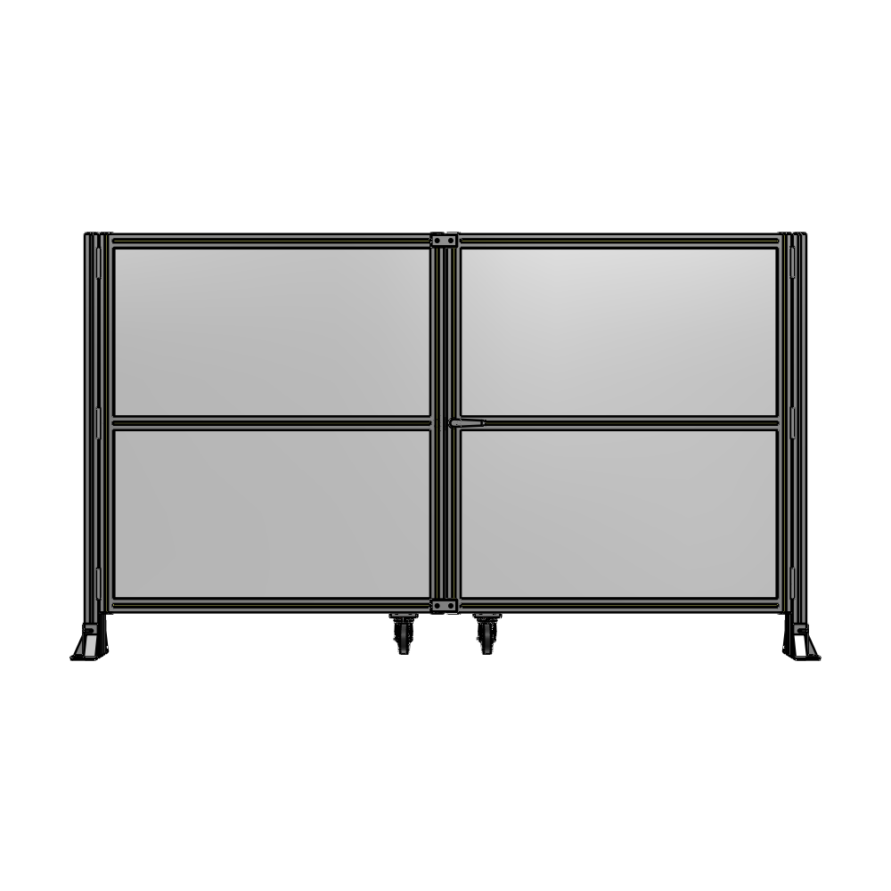 J8-1400-2400-0150-UYPTA DOUBLE PANEL, DOUBLE DOOR-FRAME W/O HEADER-HANDLE RIGHT 1400MM X 2400MM  1/4" POLYCARB, ASSEMBLED