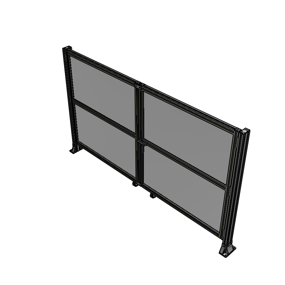 J8-1400-2400-0150-UYPTA DOUBLE PANEL, DOUBLE DOOR-FRAME W/O HEADER-HANDLE RIGHT 1400MM X 2400MM  1/4" POLYCARB, ASSEMBLED