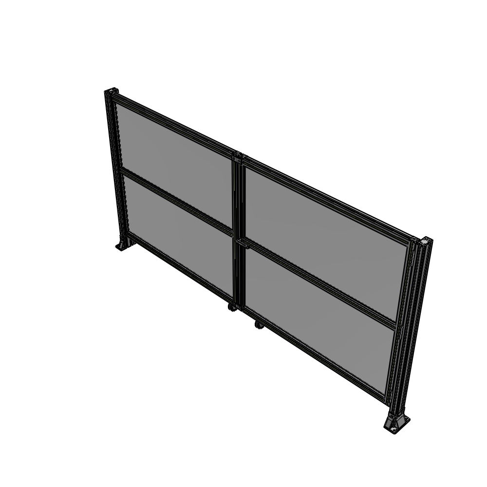 J8-1400-2800-0150-UYPTA DOUBLE PANEL, DOUBLE DOOR-FRAME W/O HEADER-HANDLE RIGHT 1400MM X 2800MM  1/4" POLYCARB, ASSEMBLED