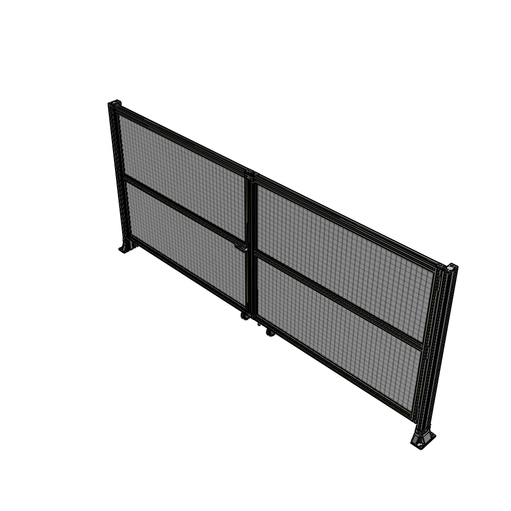 J8-1400-3200-0150-TYMTA DOUBLE PANEL, DOUBLE DOOR-FRAME W/O HEADER-HANDLE ON LEFT 1400MM X 3200MM  1" MESH, ASSEMBLED