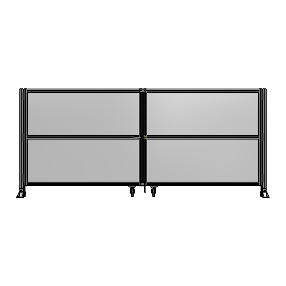 J8-1400-3200-0150-TYPTA DOUBLE PANEL, DOUBLE DOOR-FRAME W/O HEADER-HANDLE ON LEFT 1400MM X 3200MM  1/4" POLYCARB, ASSEMBLED