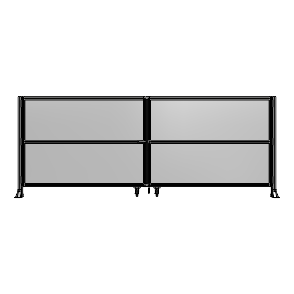 J8-1400-3600-0150-TYPTK DOUBLE PANEL, DOUBLE DOOR-FRAME W/O HEADER-HANDLE ON LEFT 1400MM X 3600MM  1/4" POLYCARB, AS A KIT