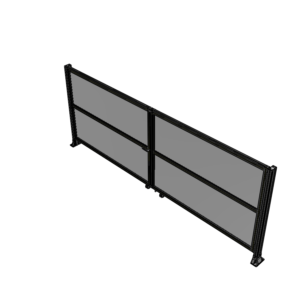 J8-1400-3600-0150-TYPTK DOUBLE PANEL, DOUBLE DOOR-FRAME W/O HEADER-HANDLE ON LEFT 1400MM X 3600MM  1/4" POLYCARB, AS A KIT