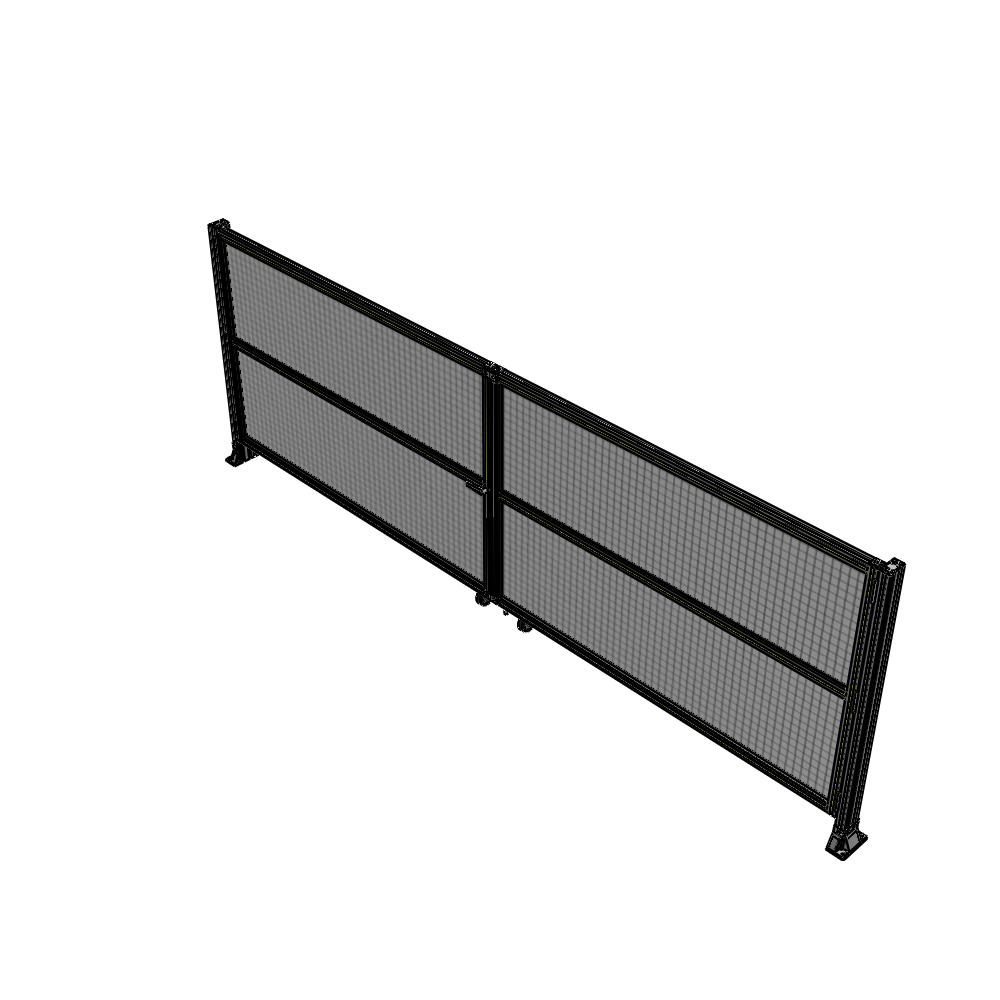 J8-1400-4000-0150-TYMTA DOUBLE PANEL, DOUBLE DOOR-FRAME W/O HEADER-HANDLE ON LEFT 1400MM X 4000MM  1" MESH, ASSEMBLED