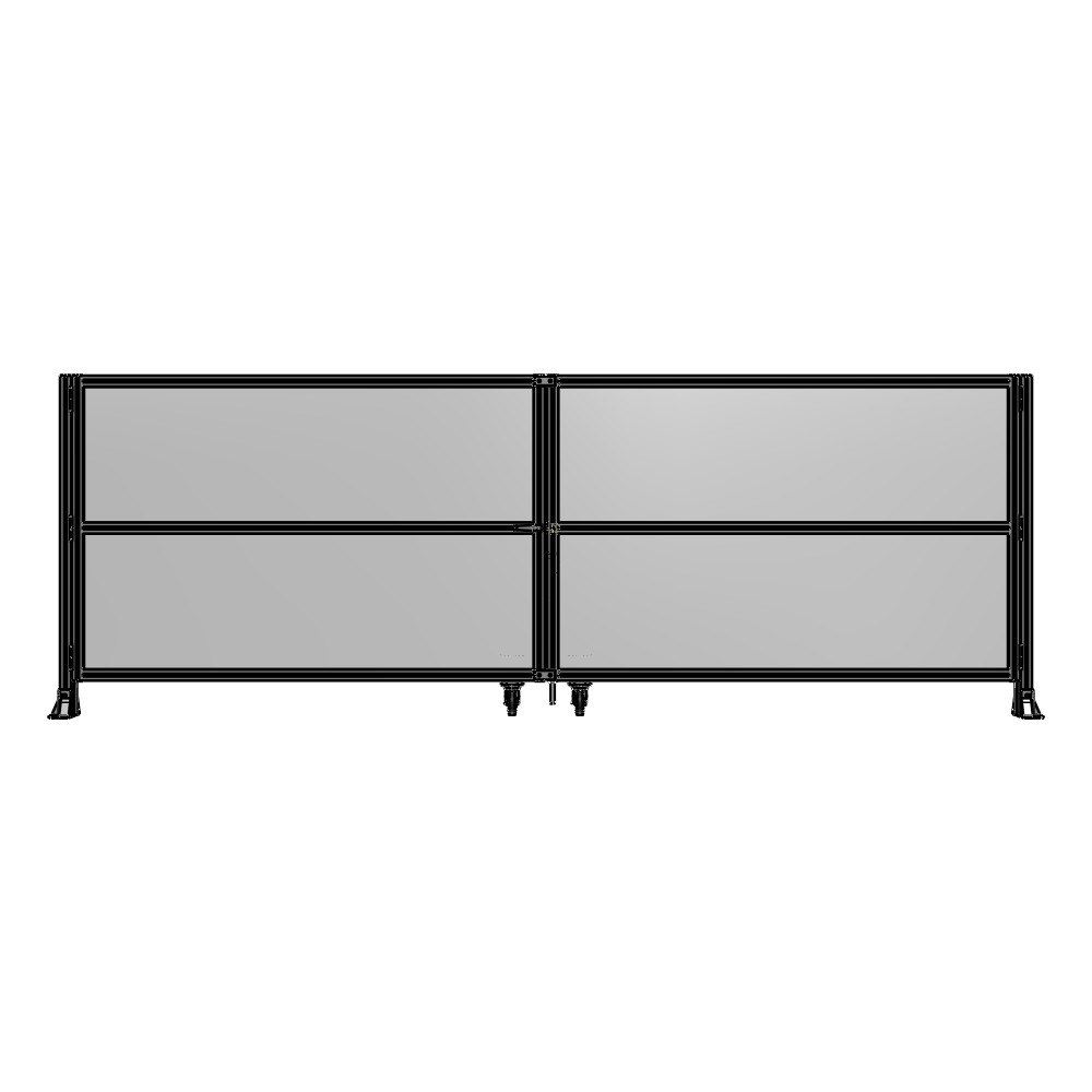 J8-1400-4000-0150-TYPTA DOUBLE PANEL, DOUBLE DOOR-FRAME W/O HEADER-HANDLE ON LEFT 1400MM X 4000MM  1/4" POLYCARB, ASSEMBLED