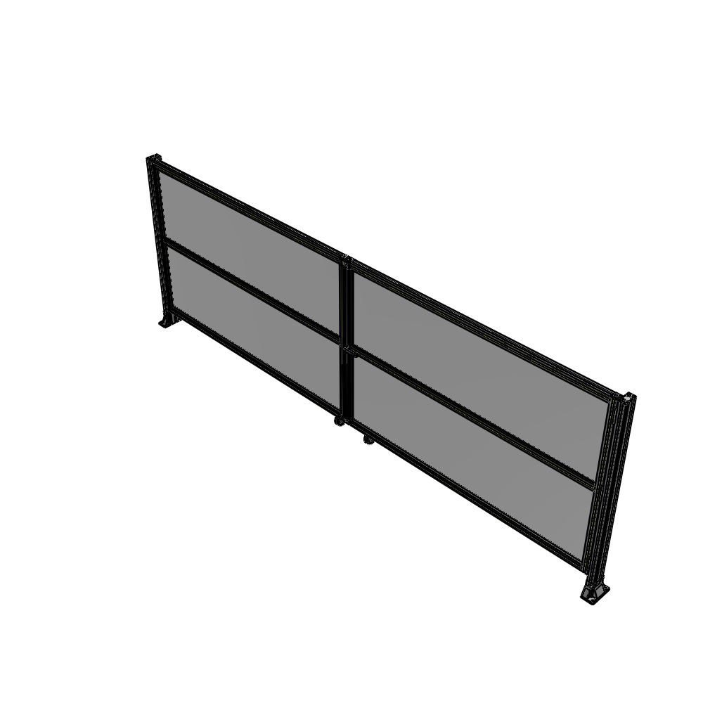 J8-1400-4000-0150-UYPTA DOUBLE PANEL, DOUBLE DOOR-FRAME W/O HEADER-HANDLE RIGHT 1400MM X 4000MM  1/4" POLYCARB, ASSEMBLED