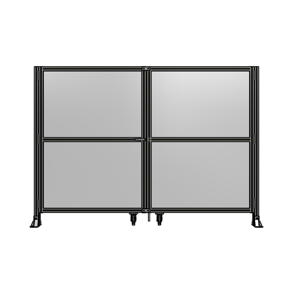 J8-1700-2400-0150-TYPTA DOUBLE PANEL, DOUBLE DOOR-FRAME W/O HEADER-HANDLE ON LEFT 1700MM X 2400MM  1/4" POLYCARB, ASSEMBLED