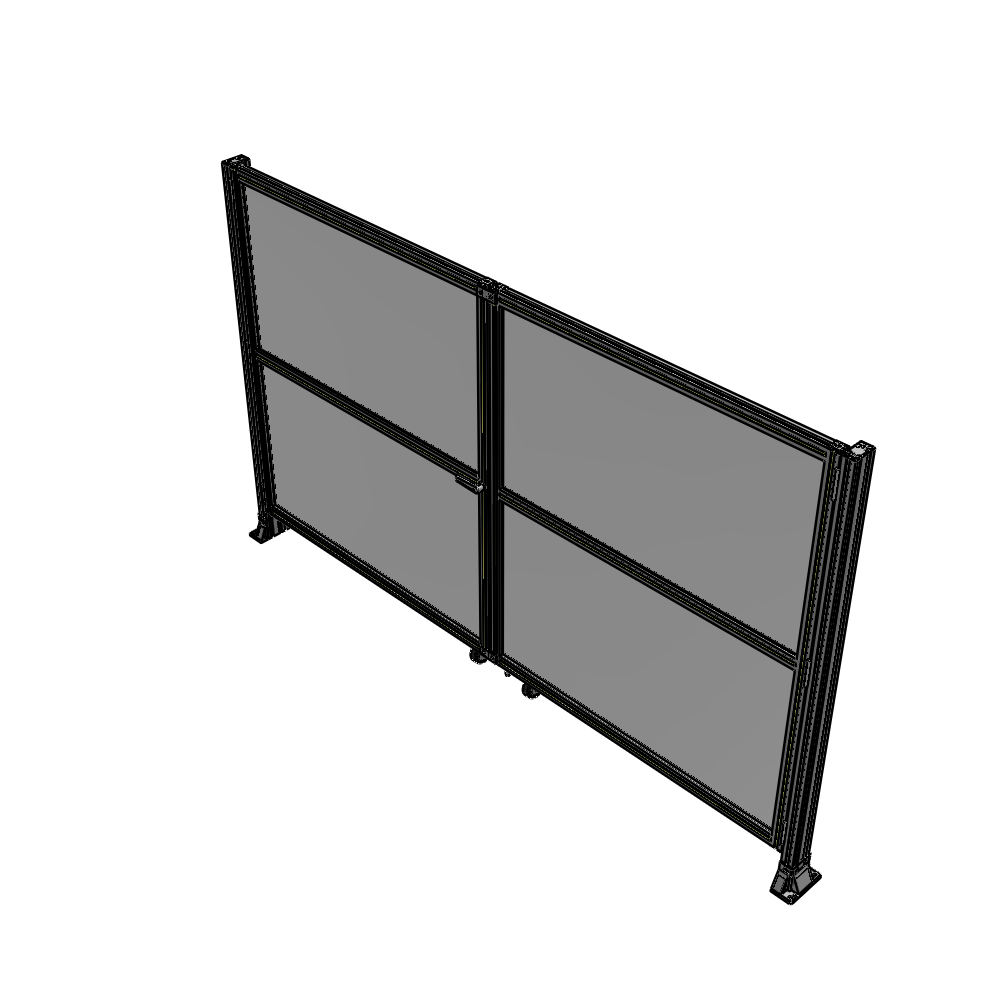 J8-1700-2800-0150-TYPTA DOUBLE PANEL, DOUBLE DOOR-FRAME W/O HEADER-HANDLE ON LEFT 1700MM X 2800MM  1/4" POLYCARB, ASSEMBLED