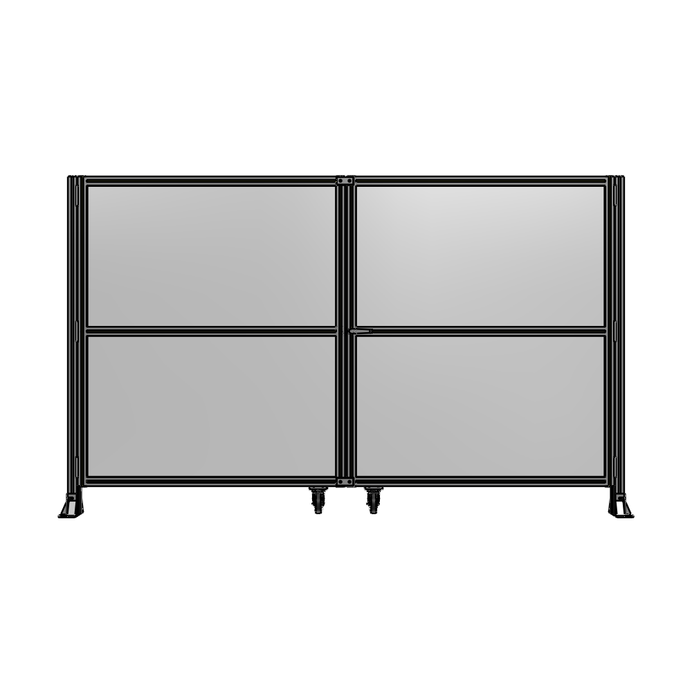 J8-1700-2800-0150-UYPTA DOUBLE PANEL, DOUBLE DOOR-FRAME W/O HEADER-HANDLE RIGHT 1700MM X 2800MM  1/4" POLYCARB, ASSEMBLED