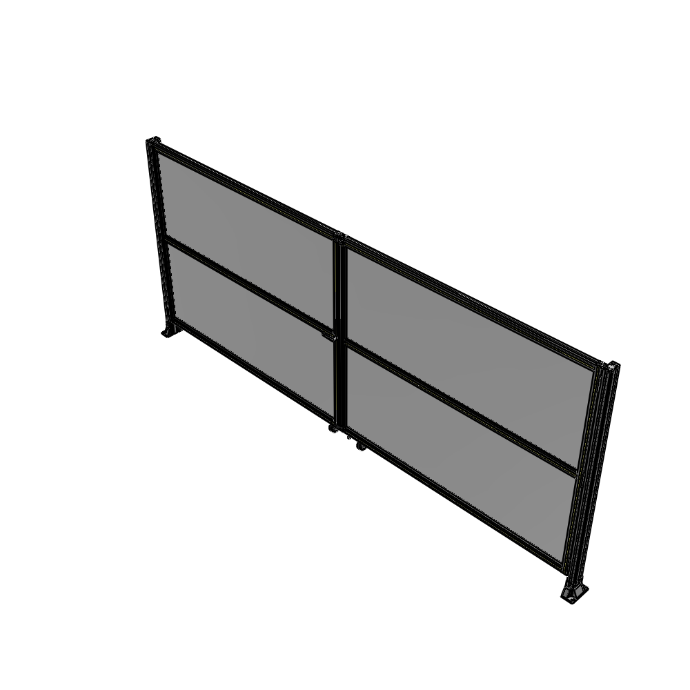 J8-1700-4000-0150-TYPTA DOUBLE PANEL, DOUBLE DOOR-FRAME W/O HEADER-HANDLE ON LEFT 1700MM X 4000MM  1/4" POLYCARB, ASSEMBLED