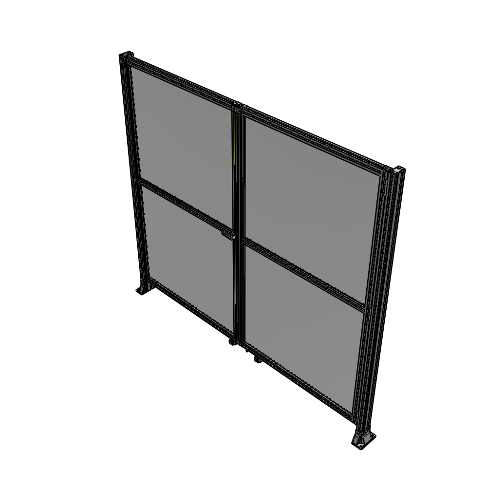 J8-2135-2400-0150-TYPTA DOUBLE PANEL, DOUBLE DOOR-FRAME W/O HEADER-HANDLE ON LEFT 2135MM X 2400MM  1/4" POLYCARB, ASSEMBLED