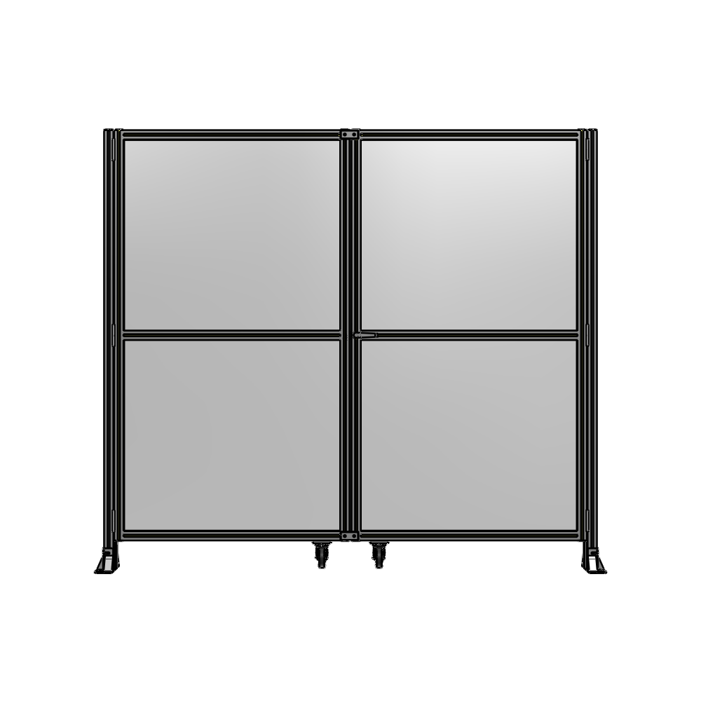 J8-2135-2400-0150-UYPTA DOUBLE PANEL, DOUBLE DOOR-FRAME W/O HEADER-HANDLE RIGHT 2135MM X 2400MM  1/4" POLYCARB, ASSEMBLED