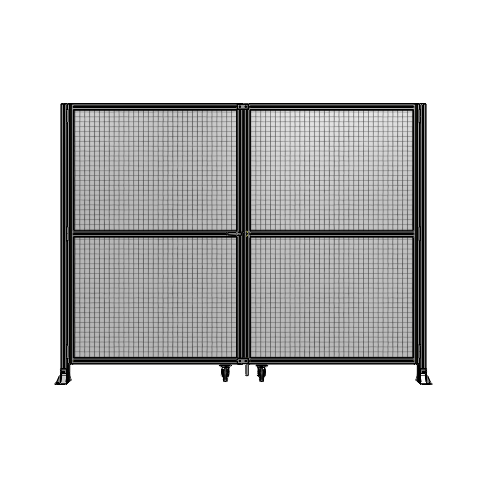 J8-2135-2800-0150-TYMTA DOUBLE PANEL, DOUBLE DOOR-FRAME W/O HEADER-HANDLE ON LEFT 2135MM X 2800MM  1" MESH, ASSEMBLED