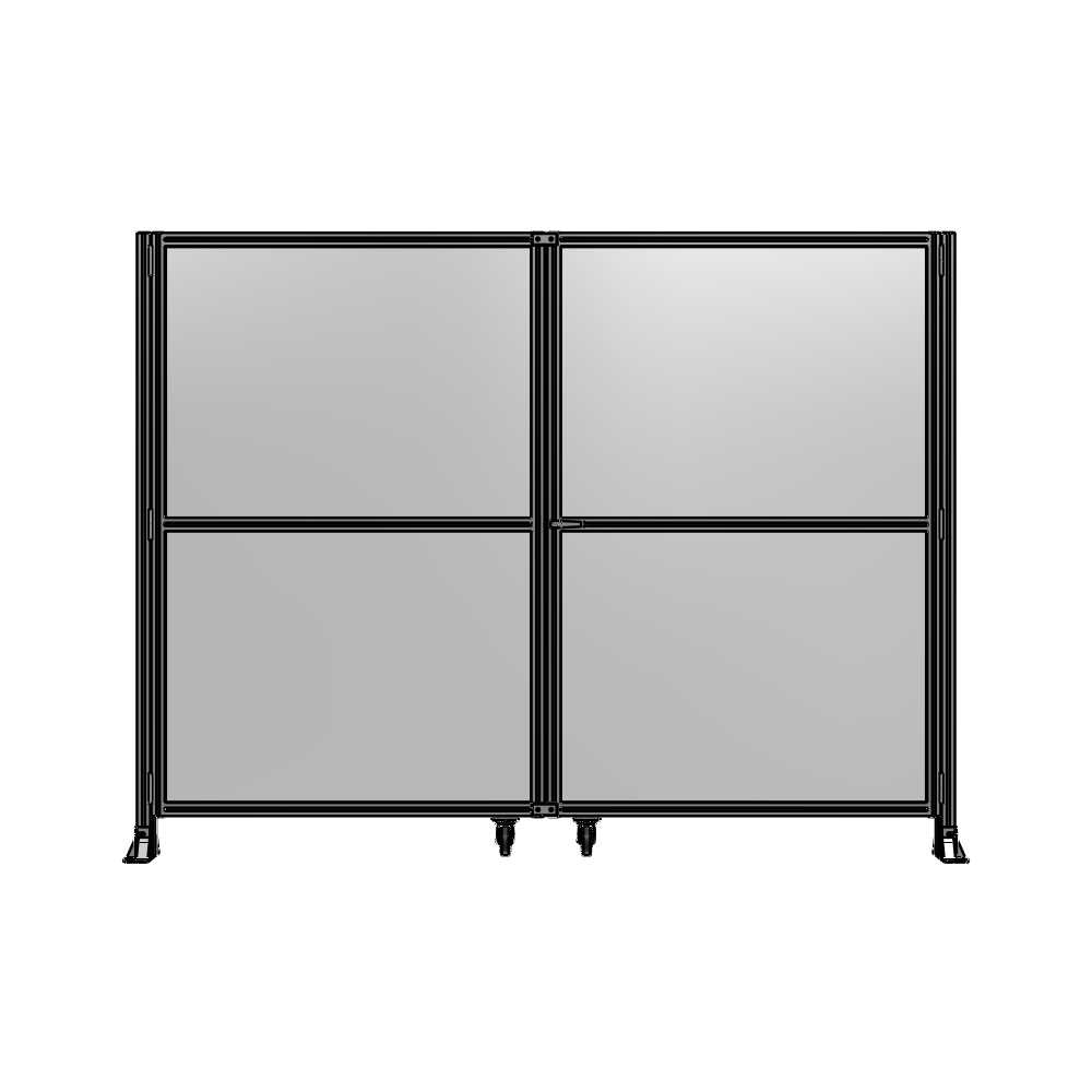 J8-2135-2800-0150-UYPTA DOUBLE PANEL, DOUBLE DOOR-FRAME W/O HEADER-HANDLE RIGHT 2135MM X 2800MM  1/4" POLYCARB, ASSEMBLED