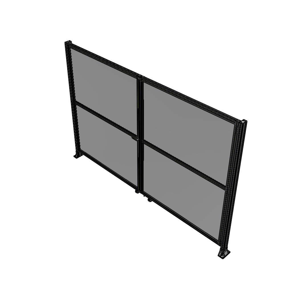 J8-2135-3200-0150-TYPTA DOUBLE PANEL, DOUBLE DOOR-FRAME W/O HEADER-HANDLE ON LEFT 2135MM X 3200MM  1/4" POLYCARB, ASSEMBLED