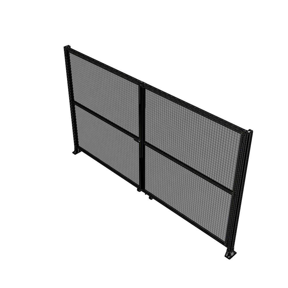 J8-2135-3600-0150-TYMTA DOUBLE PANEL, DOUBLE DOOR-FRAME W/O HEADER-HANDLE ON LEFT 2135MM X 3600MM  1" MESH, ASSEMBLED