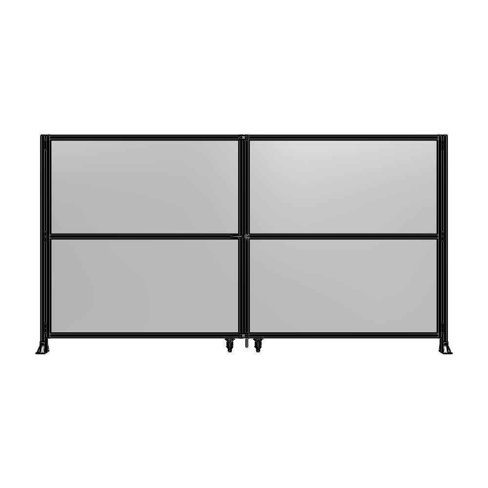 J8-2135-4000-0150-TYPTA DOUBLE PANEL, DOUBLE DOOR-FRAME W/O HEADER-HANDLE ON LEFT 2135MM X 4000MM  1/4" POLYCARB, ASSEMBLED