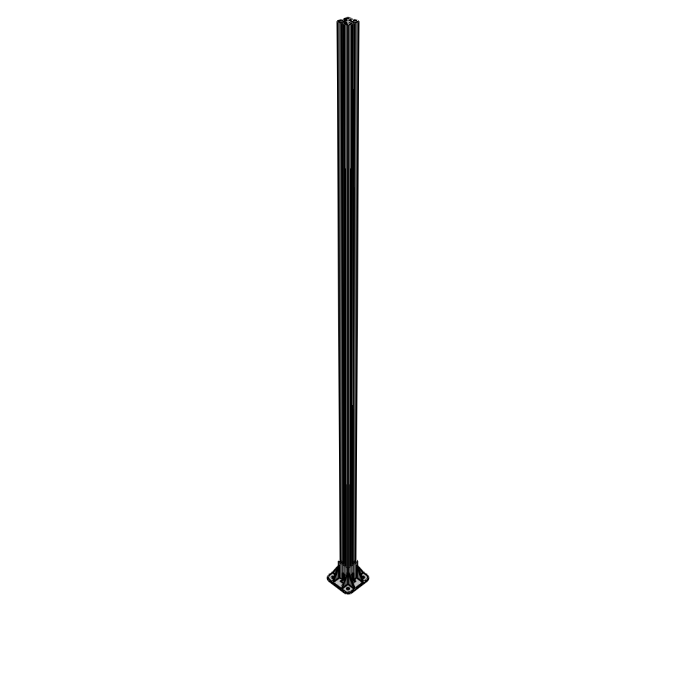 K1-2400-ZFA VERTICAL POST-4 SIDED FOOT, YELLOW INSERT, NO END CAP 45 MM X 45 MM X 2400 MM TALL, FULLY ASSEMBLED