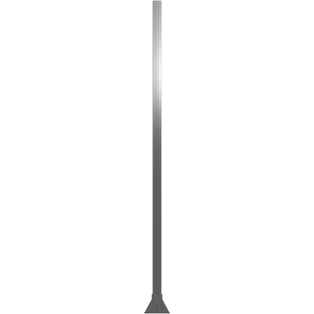 K2-1700-ZFA VERTICAL POST-4 SIDED FOOT, YELLOW INSERT, NO END CAP 45 MM X 90 MM X 1700 MM TALL, FULLY ASSEMBLED