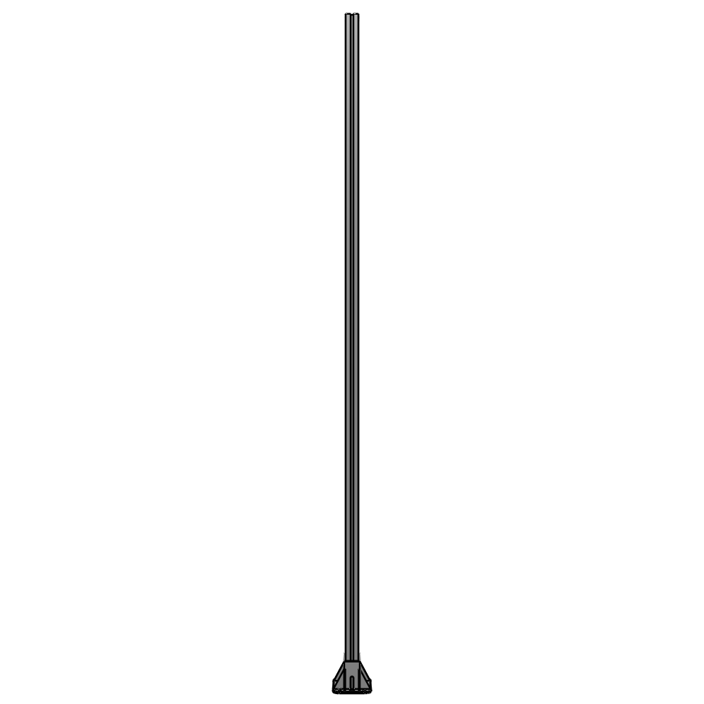 K2-2400-ZFA VERTICAL POST-4 SIDED FOOT, YELLOW INSERT, NO END CAP 45 MM X 90 MM X 2400 MM TALL, FULLY ASSEMBLED