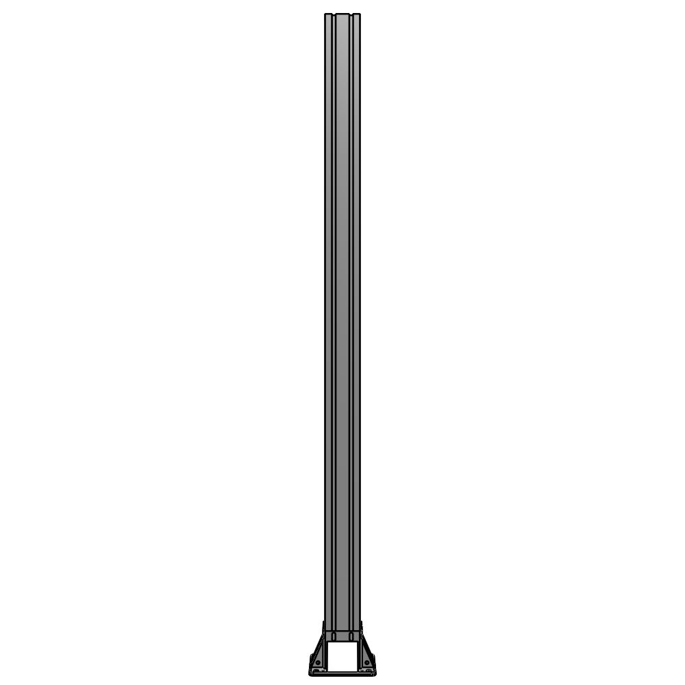 K3-1700-ZFA VERTICAL POST-4 SIDED FOOT, YELLOW INSERT, NO END CAP 90 MM X 90 MM X 1700 MM TALL, FULLY ASSEMBLED
