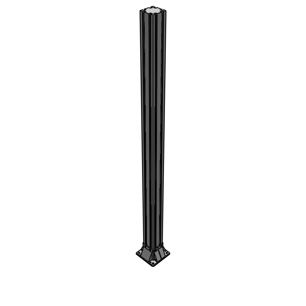 K3-1700-ZFA VERTICAL POST-4 SIDED FOOT, YELLOW INSERT, NO END CAP 90 MM X 90 MM X 1700 MM TALL, FULLY ASSEMBLED