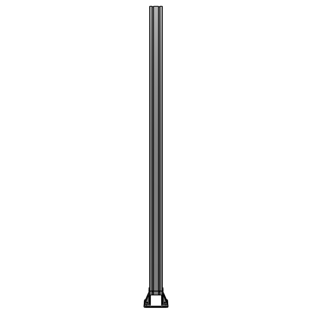 K3-2135-ZFA VERTICAL POST-4 SIDED FOOT, YELLOW INSERT, NO END CAP 90 MM X 90 MM X 2135 MM TALL, FULLY ASSEMBLED