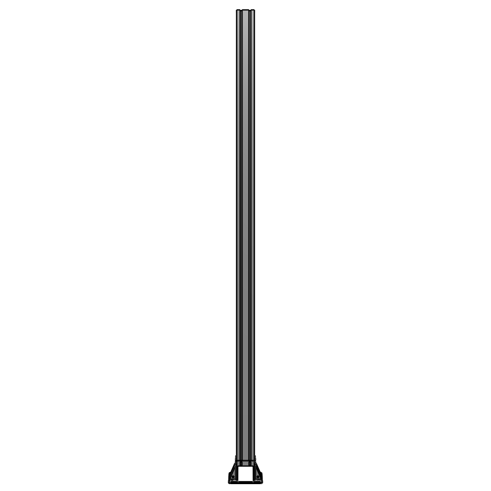 K3-2400-ZFA VERTICAL POST-4 SIDED FOOT, YELLOW INSERT, NO END CAP 90 MM X 90 MM X 2400 MM TALL, FULLY ASSEMBLED
