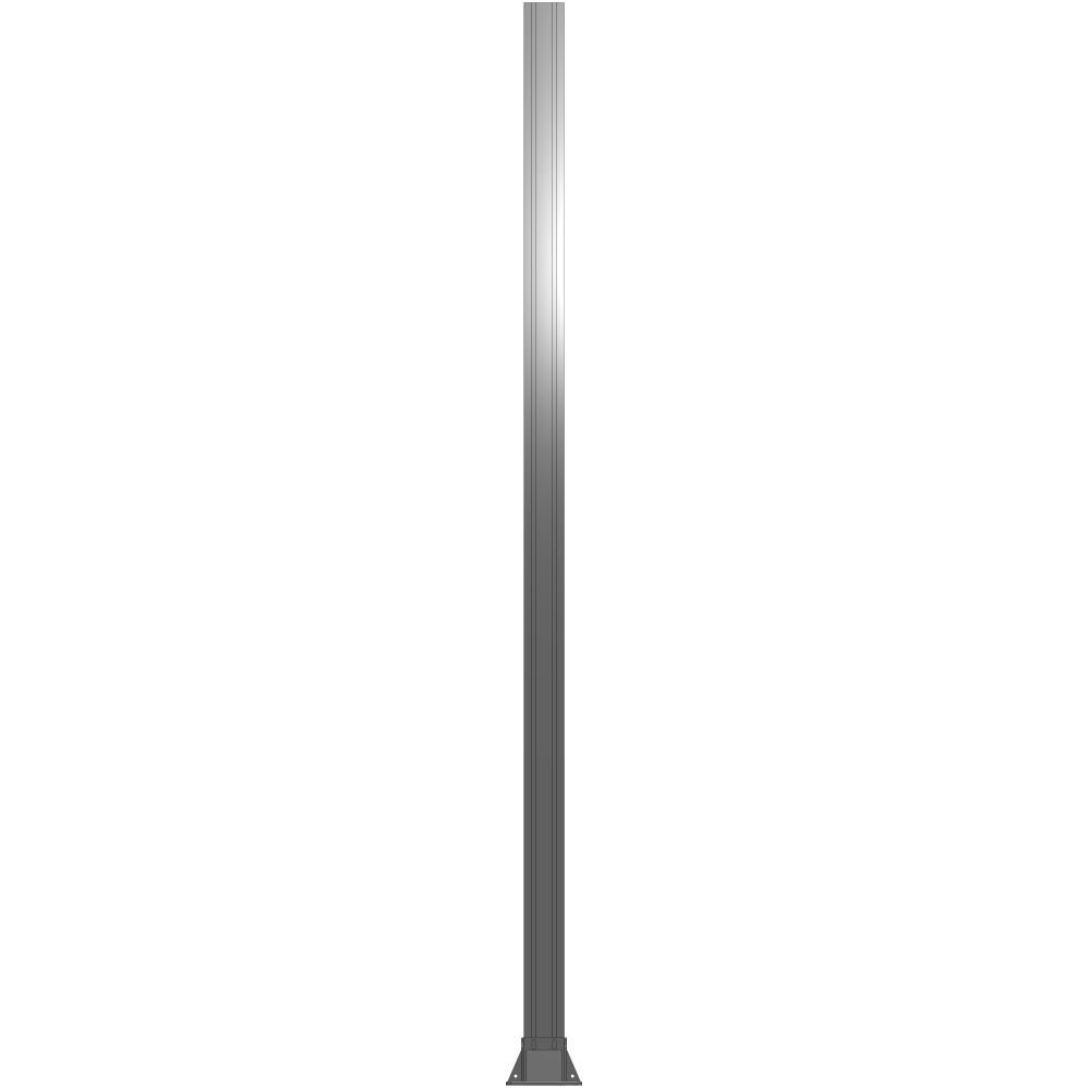 K3-2400-ZFA VERTICAL POST-4 SIDED FOOT, YELLOW INSERT, NO END CAP 90 MM X 90 MM X 2400 MM TALL, FULLY ASSEMBLED
