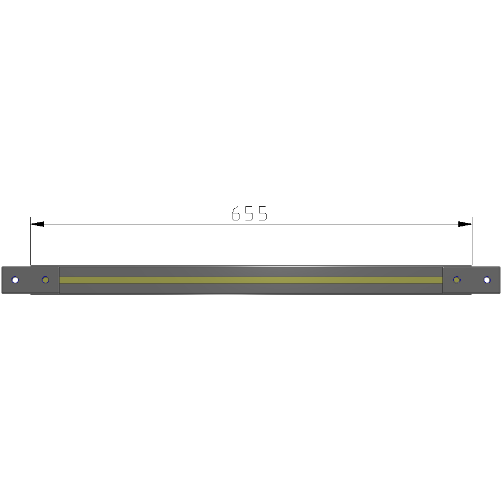 L1-0655-YTA 655MM LONG HALF STRAP, MOUNTS HORIZONTAL ON 750MM WIDE SINGLE WALL SECTIONS