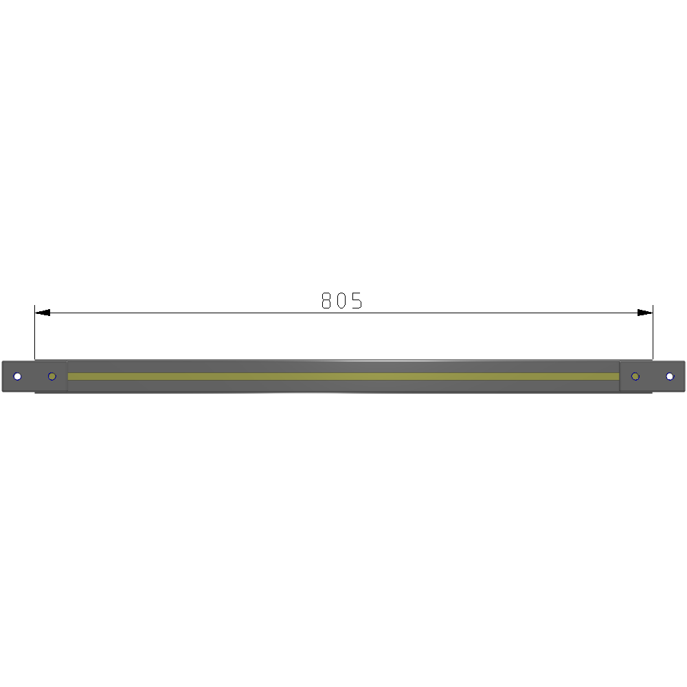 L1-0805-YTA 805MM LONG HALF STRAP, MOUNTS HORIZONTAL ON 900MM WIDE SINGLE WALL SECTIONS