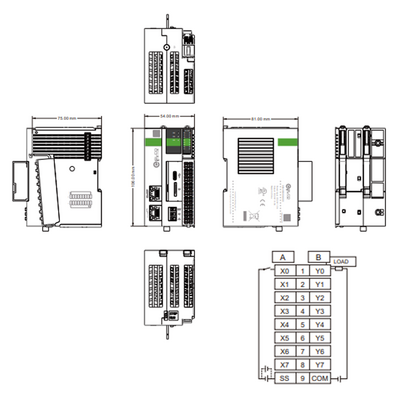 LOGIC X1-408N311 ELCO PROG LOGIC CONT X1 SERIES, RJ45 ETHERNET, SUPPORT MODBUSTCP, OPCUA, SOCKET COM, ETHERCAT MASTER, RS-232+RS-485, 8DI (4HDI)+8DO(4HDO) (NPN)