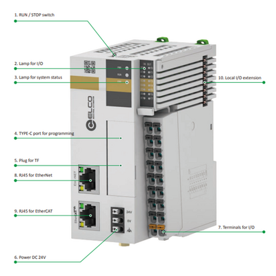 LOGIC X3-032P301 ELCO MOTION CONTROLLER X3 SERIES, RJ45 ETHERNET, SUPPORT MODBUSTCP, OPCUA, SOCKET COM, ETHERCAT MASTER, RS-232+RS-485, 8DI (4HDI)+8DO (NPN)