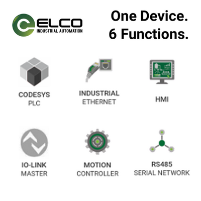 FCEN-8LKM-8A-M-PLC ELCO IP67 PLC - IO LINK MASTER 6 FUNCTION MULTIPROTOCOL PLC/ETHERNET/HMI/IO/MOTION CONTROL/ RS485