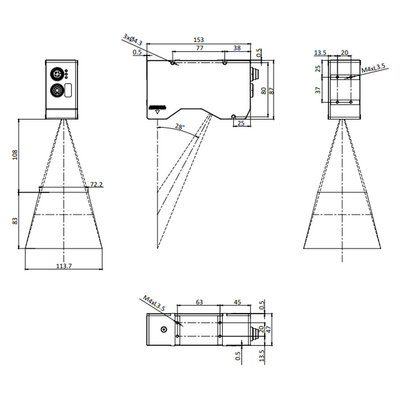 LVM2450 ELCO 3D SENSOR LVM24 SERIES, INT CPU, UP TO 8 SENSORS W/ C800, RANGE 108 - 191MM, FOV 72.2 - 113.7MM, ENC TRIG/2DO/RS485, PROFINET/ModbusTCP